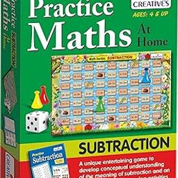 Creative's Practice Maths at Home - Subtraction | Mathematic Game | Math Educational Board with Activity Guide Book for 4 & Up Kids-4