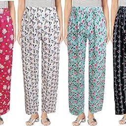 Women Night Wear Pants 4 Pack Free Size (Prints may Vary) (28 to 36 inch)-picture-49