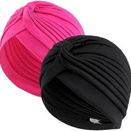 Men & Women, Boys and Girls Stretch Polyester Pagri Headwear Hair Wrap Turban Hat Chemo Beanie Cap Head Scarf Hijab Braid Silky Turban Hats-image-37