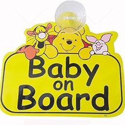 Vadda Baby On Board Sleeping Child/Baby Vehicle Decal, Window Hanging Safety Sign for Car Pooh-27