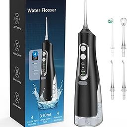 Water Flosser for Teeth Cleaning 4 Modes Rechargeable Oral Irrigator 4 Tips Powerful Battery Life Water Dental Picks IPX7 Waterproof 310ML Water Tank-21