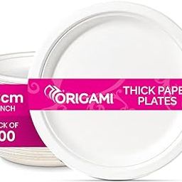 Origami 9 Inches Round Disposable Bagasse Thick Paper Plates | Eco Friendly & Biodegradable Sugarcane Paper Plates | Perfect for Parties, Picnics & Festive Occasions - Pack of 100 Pcs-23