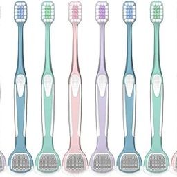 Lotus Toothbrush with Extra Soft Bristles, Tongue Scraper, Pack of 5-28