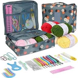 HASTHIP® Crochet Needle Kit 107Pcs Crochet Knitting Needle Kit with Carry Bag DIY Crochet Needle Kit with Tools & Accessories Comprehensive Crochet Needle Kit for Beginners & Professionals-22