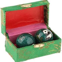 LOOM TREE 2 Pieces Massage Balls with Storage Box Baoding Balls for Middle Aged People Panda Green | Exercise Balls | Fitness Equipment & Gear | Fitness Running & Yoga-28