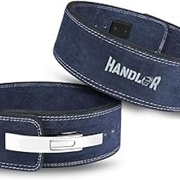HANDLER 13mm Premium Leather Chrome alloy Lever Gym Belt – Heavy Duty Weightlifting Belt for Squats, Deadlifts, Powerlifting | Adjustable Back Support | Gym Training Belt for Men & Women (GREY, LARGE)-image-33