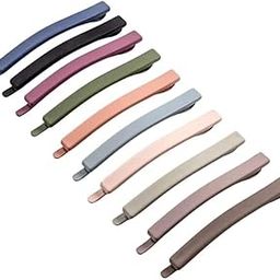 SUNRING Simple Matte Finish Non-Slip Solid Daily Use Plastic & Metal Tic Tac Hair Clips Bobby Pins Non-Slip Metal Hair Clips Hair Accessories for girls women (Pack of 10, Multicolor)-image-64