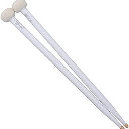 Drum Mallet, 2pcs Felt Head Maple Wooden Handle Set Kit for Playing, Non Slip, Convenient Storage and Carrying (White)-image-3