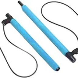 Enakshi (LABEL) Creations 2 Sections Pilates Bar Exercise Stick for Power Lifting Indoor Outdoor Squat Blue-picture-9