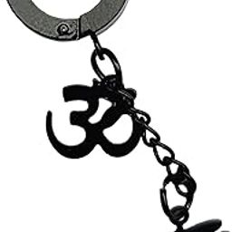 Mahadev OM Charm Drop Chain Huggie Single Earring Black Stainless Steel Hoop Earring For Men-image-71