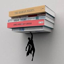 INFIGN Superhero Floating Bookshelf - Invisible Book Shelf for Wall Décor Home Library - Metal Book Shelf - Superhero Home Decore Bookshelves-image-98