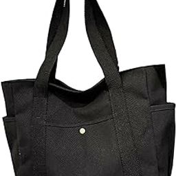 VELURA Women Shoulder Bag Fashion Female Canvas Tote Bag for Vacation Party Outdoor Black|1 Sun Protection Nose Protector for Sunglasses|Women's Handbags & Bags| Womens Handbags & Bags-image-2