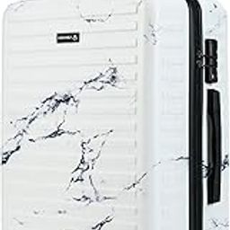 Hard-Sided Spinner Check In Luggage Medium (65 Cms) - Polycarbonate Printed 4 Wheels Trolley Bag For Travel With Tsa Lock - 24 Inches - Elegant Marble-image-75