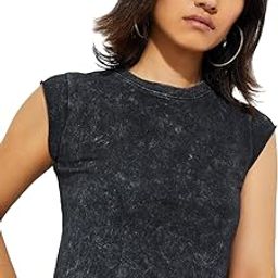 Women Cotton Regular Fit URB_N Acid Washed Cropped T-Shirt-picture-17