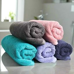 HEELIUM Bamboo Hand Towel | Ultra Absorbent & Anti-Bacterial | 3X Softer Than Cotton Towels | 65 X 40 cm - 600 GSM | Pack of 5 - Iris, Peach, Blue, Grey, Teal-image-20