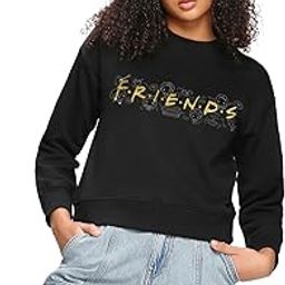 Official Friends Merchandise Women's Graphic Printed Oversized Fit Full Sleeve Round Neck Polycotton Sweatshirt-image-24