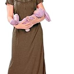 Women's Cotton Nursing Nighty, Maternity Nightdress, Feeding Nighty, Zip Opening at Bust, Multipurpose Night Dress | Dark Green|Free Size (Cotton, Dark Green)-image-26