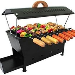 A TO Z HOME & KITCHEN Hut Shaped Compact Charcola Barbeque Grill Set (Black)-image-31