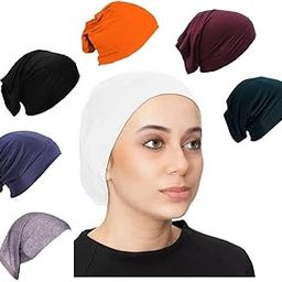 7 Pieces Under Scarf Hijab Cap Head Wraps Headgear Headband Wristband Bandana Facemask Solid Colour Hijab Tube Unisex Stretch Dreadlocks Tube Neck Gaiter & Neck Warmer-image-32