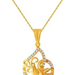 p.c. chandra jewellers 22k (916) Yellow Gold and American Diamond Pendant for Women-picture-40