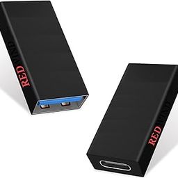 REDWIND USB C Female to USB A Female Adapter USB Type C Coupler Extender Extension, Thunderbolt 3 Compatible Connector Strong USB C Female to USB A Female Connector-Black-1