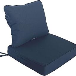 Localive Outdoor Cushion Set 19"x19" Waterproof Fade Resistant Patio Furniture Cushion with Removable Cover Seat & Back Cushion with Handles & Ties for Chairs Couch Sofa Upholstery 1set Blue-image-23