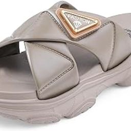 Women's Fashionable Buckle Sliders/Slippers with Cushion FootBed for Adult | Comfortable & Light Weight| Stylish & Anti-Skid| Waterproof & Everyday Flip Flops for Ladies Girls D-521-19
