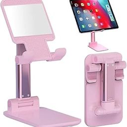 Multi Angle Mobile/Tablet Mirror Stand. Phone Holder for iPhone, Android, Samsung, OnePlus, Xiaomi. Portable, Foldable Cell Phone Stand.Perfect for Bed,Office, Home,Gift and Desktop (Pink 1pcs)-picture-29