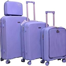 4 Pc Set Cabin 55 Cm(Small),66 Cm(Medium),75 Cm(Large) 8 Wheels Spinner Hard Case Wheel Trolley Bags for Travel,Suitcase with Combination Lock (Purple)-15