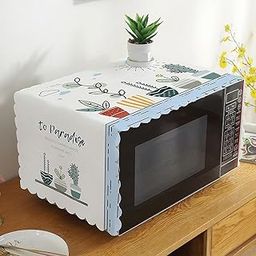 Dust-Proof Microwave Oven Cover for Kitchen Decor Durable Modern Design Kitchen Accessories - 100 * 35cm (White)-11