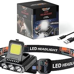 TechPride HL-3 Rechargeable LED Headlamp | Wide Beam Head Torch with 5 Light Modes, Waterproof & Lightweight | Camping, Hiking, Cycling, Fishing, Repair Work, Outdoor & Indoor Use-31