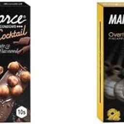 Manforce Overtime Pineapple & Cocktail Hazelnut and Chocolate Flavoured Condoms for Men| 20 Count (Pack of 2)| Lubricated Latex Condoms-29