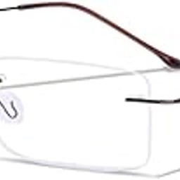 DXZA Eyewear Reading Rimless Rectangular Spectacle Frame Flexible Men And Women-image-3