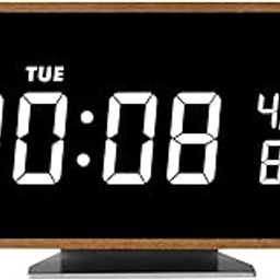 Wooden Digital Alarm Clock, Desk Clocks with USB Ports, Travel Alarm, Small Bedside, Snooze, Alarm Clock with Temperature, Minimalist Room Decor, Farmhouse, Bathroom-image-22