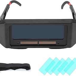 NHCDFA Auto Darkening Welding Goggles, Single Lens Design, Solar Powered Protection Glasses for Welding, Anti-Glare Googles for Laser Welding with 5 Lens Filters and Adjustable Elastic Band-image-23