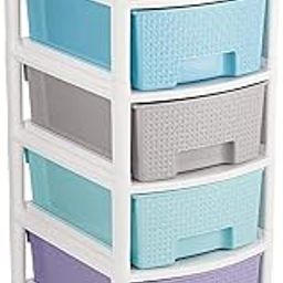 Liza Dura 5 Extra Large Virgin Plastic Modular Drawer Storage System For Home, Office, Parlor, School, Doctors And Kids, Pestel Colour, Size (W36 Cm*L30 Cm*H77 Cm)(Multicolor, Rectangular)-image-67