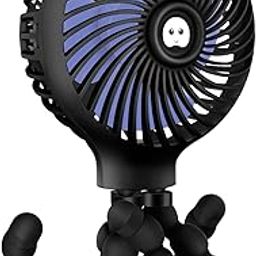 TRELC Mini Handheld Stroller Fan, 4000mAh Personal Portable Baby Fan with Flexible Tripod, 2025 Upgraded Version, Gift for Children, Rechargeable Fan for Office Room Car Traveling BBQ Gym Fan (Black)-image-86