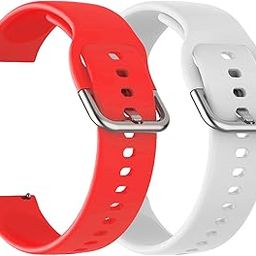 AONES 20mm Pack of 2 Silicone Belt Watch Strap with Metal Buckle Compatible for Garmin Vivomove Luxe Watch Strap-image-13