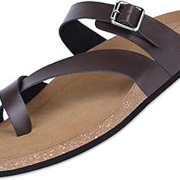 Comfortable Open Toe Cork Sandals | Lightweight Casual Sliders with Toering and Easy Slip-on Slippers | Back Open Sandals | LSOF-10-16