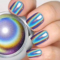 Pretty Diva PrettyDiva Holographic Nail Powder - Unicorn Rainbow Chrome Nails Powder Manicure Pigment 1g/jar-42