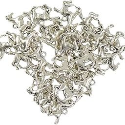 30Pcs Tibetan Silver 3D Running Horse Charms Pendants DIY Jewelry Making-image-51