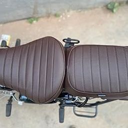 Sahara Seats All New Classic 350/ Be Reborn Classic Stripes Seat Cover Leather Finish Water Resistant (Brown)-image-93