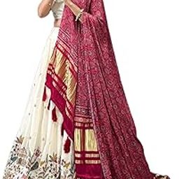 LD-3027 Khadi Cotton Lehenga Choli Set for Women with Gaji Silk Dupatta | Heavy Embroidered Thread & Sequins Work | Wedding & Festivr | Drawstring Zip Closure | 3.8m Flair (Free Size)-image-29