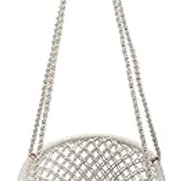 Patiofy Baby Hanging Swings Chair Handmade Macrame Cotton with Plywood/Indoor Outdoor Baby Chair Swing/Hanging Chair Swing (White)-image-9