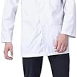 Flyingfish Casual Style, White Lab Coat Wrinkle Resistant Poly Cotton Unisex Full Sleeves-image-10