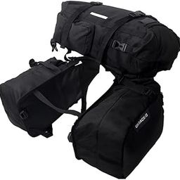 Rahgear Unrack Tour Rackless Saddle Vehicle Bag | Black | 55L (15L + 15L + 25L)-28