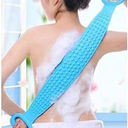 QUMAZZ Silicone Back Scrubber Bath Belt Double Sided Body Exfoliating Shower Strap With Soft Bristles For Men Women Kids Long Silicone Bath Towel For Body Cleaning And Massage-image-88
