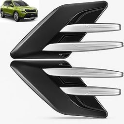 Car Styling Decorative Side Vents Air Flow Duct Stickers for Kylaq All 2025 Onwards Models of SK-ODA Car Fender Side Duct Sporty Racing Sticker, Universal for All Cars - Set of 2 pcs-image-90