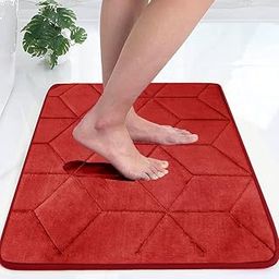 Status Contract Memory Foam Bath Mat Rug, Ultra Soft and Non-Slip Bathroom Rugs, Water Absorbent and Machine Washable Bath Rug for Bathroom, Shower, and Tub, 16" x 24" (Red), Rectangular-image-39