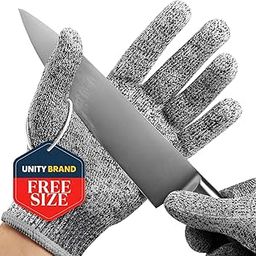 Unity Brand Safety Industrial Gloves Anti Cut Resistant Level 5 Protection With Elastic Hand Fitting Heavy Duty Working Gloves (Free Size, Grey, 1 Pair)-28